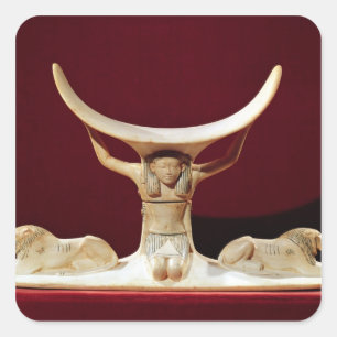 Headrest with Shu, the Egyptian God of the Air Square Sticker