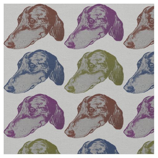 Heads and Heads of Dachshund Fabric