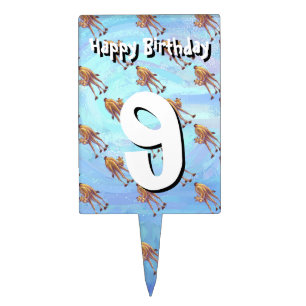 Heads and Tails Camel Pattern on Blue Cake Topper