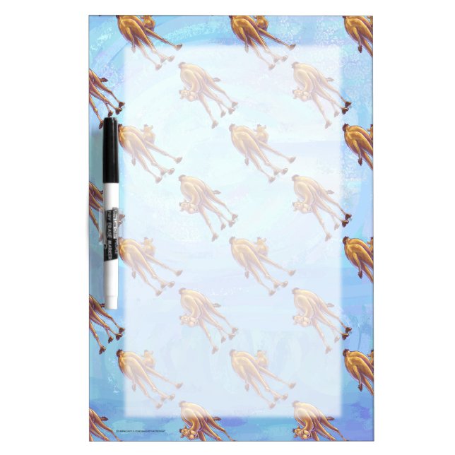 Heads and Tails Camel Pattern on Blue Dry Erase Board (Front)