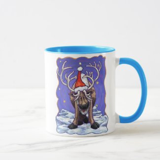 Heads and Tails Festive Reindeer Holiday Mug