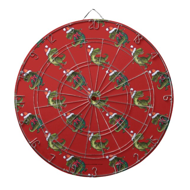 Heads and Tails Festive TRex Pattern Dart Board (Front)
