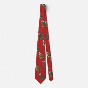 Heads and Tails Festive TRex Pattern Neck Tie