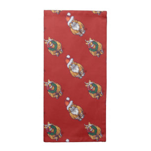 Heads and Tails Ginger Cat Christmas Pattern Cloth Napkin