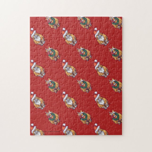Heads and Tails Ginger Cat Christmas Pattern Jigsaw Puzzle (Vertical)
