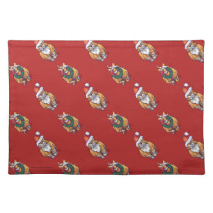 Heads and Tails Ginger Cat Christmas Pattern Placemat