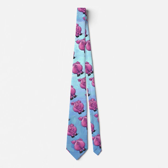 Heads and Tails Pig Pattern Tie (Front)