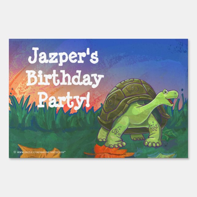 Heads and Tails Tortoise Party Center Yard Sign (Front)