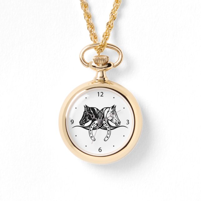 heads of two horses and horseshoe watch (Front)