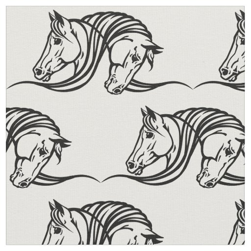 heads of two horses fabric