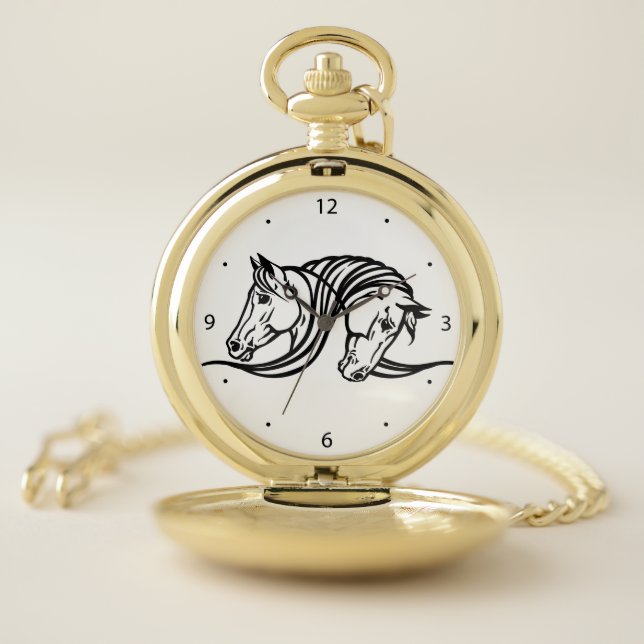heads of two horses pocket watch (Inside)