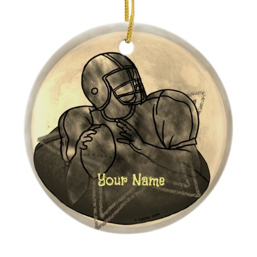 Heads Up Football  Ceramic Ornament