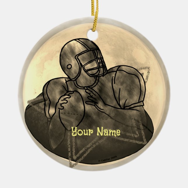 Heads Up Football  Ceramic Ornament (Front)