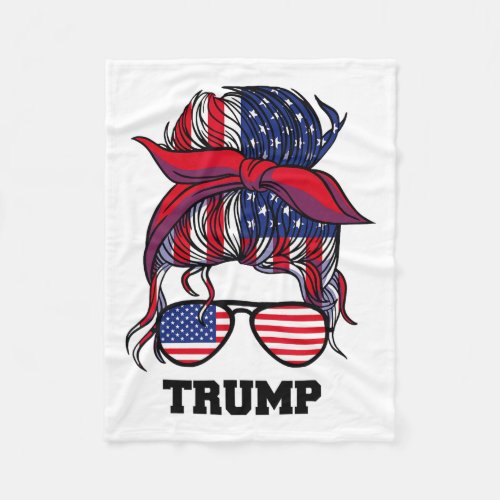 Headscarf Sungles Girls Trump  Fleece Blanket