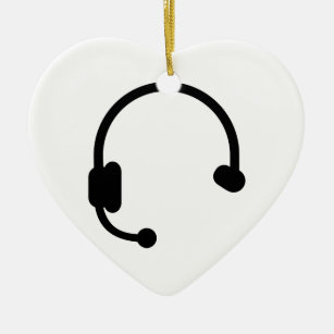 Headset headphones ceramic ornament