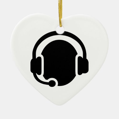 Headset headphones ceramic ornament