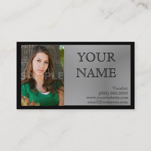 Customizable Headshot Business Cards Black/Gray