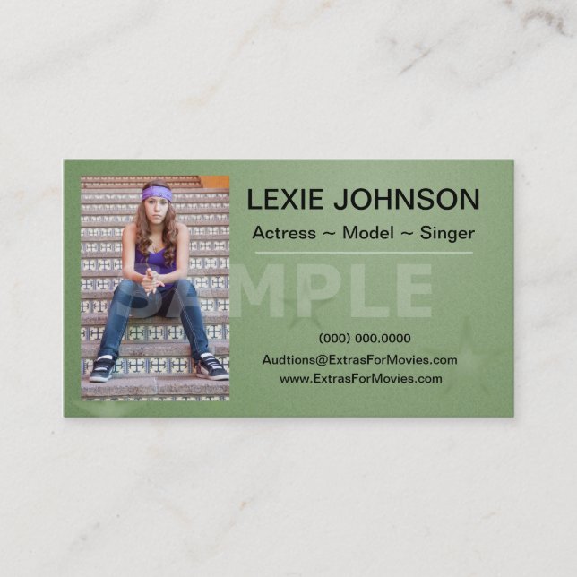 Headshot Business Cards - Models & Actors 2 Sided (Front)