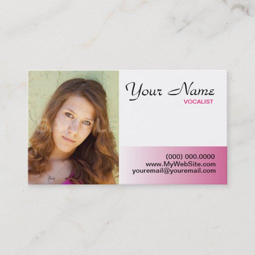 Customizable Headshot Business Cards Pink