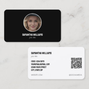 Headshot Custom QR or Logo Business Card