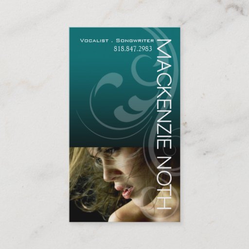 Customizable Headshot for Vocalist Songwriter Singer Business Card Template