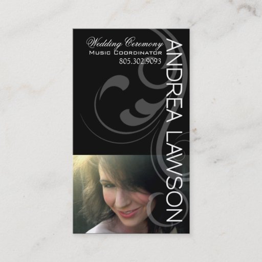 Customizable Headshot for Vocalist Songwriter Singer Photo Business Card Template