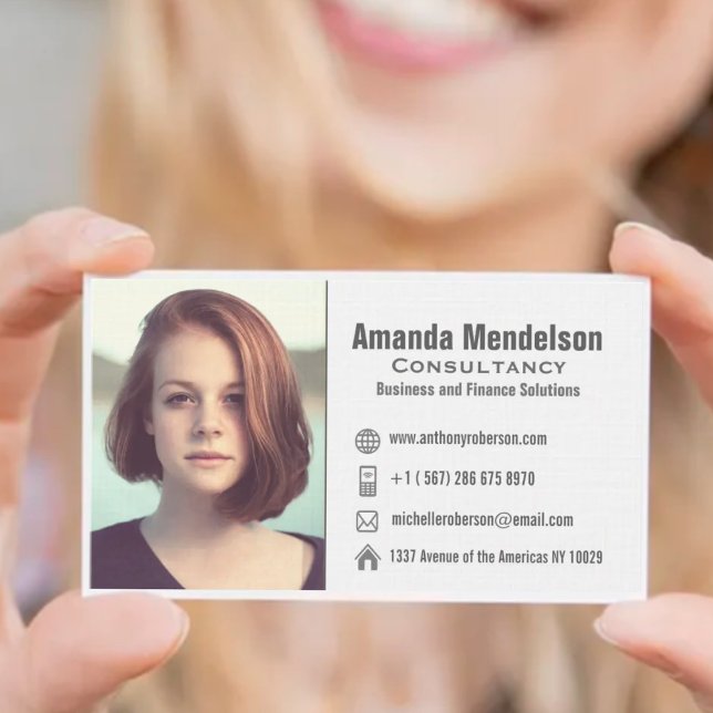 Headshot or logo and social media icons business card (Creator Uploaded)