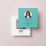 Headshot Photo QR CODE or Logo Professional  TEAL Square Business Card