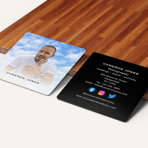 Headshot Photo Social Media Freelance Photographer Square Business Card