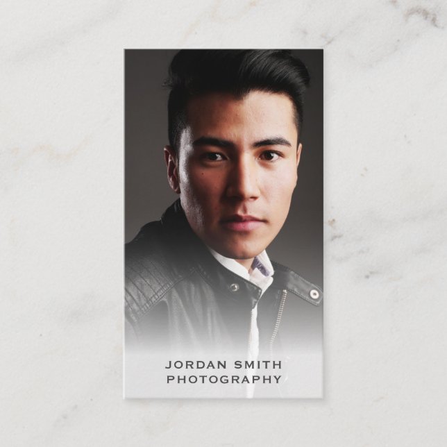 Headshot Photo Social Media Photographer Vertical Business Card (Front)