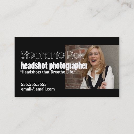 Customizable Headshot Photographer Promotional Business Card