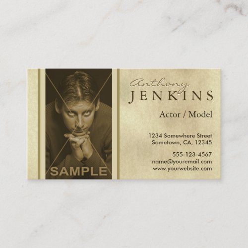 Headshot Sepia Texture Model Actor Business Cards