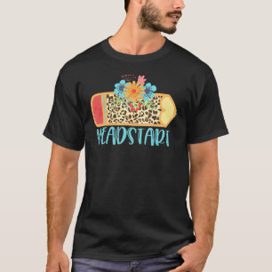 Headstart Pencil Leopard Cheetah Print Teach Love T-Shirt