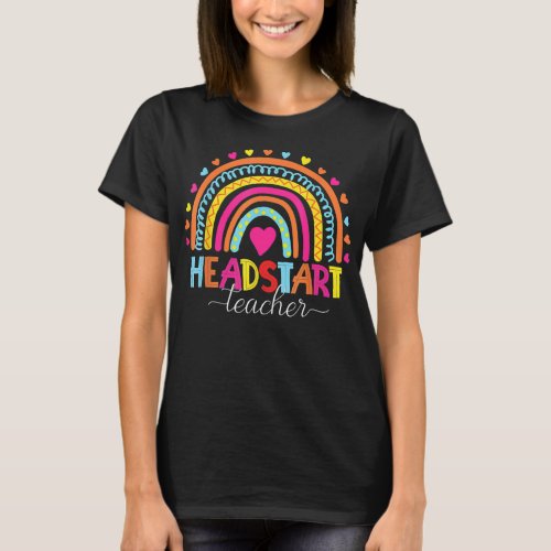 Headstart Teacher Squad Rainbow Cute Teacher Back T_Shirt