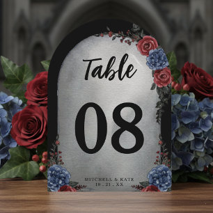 Headstone Floral Gothic Wedding Table Number