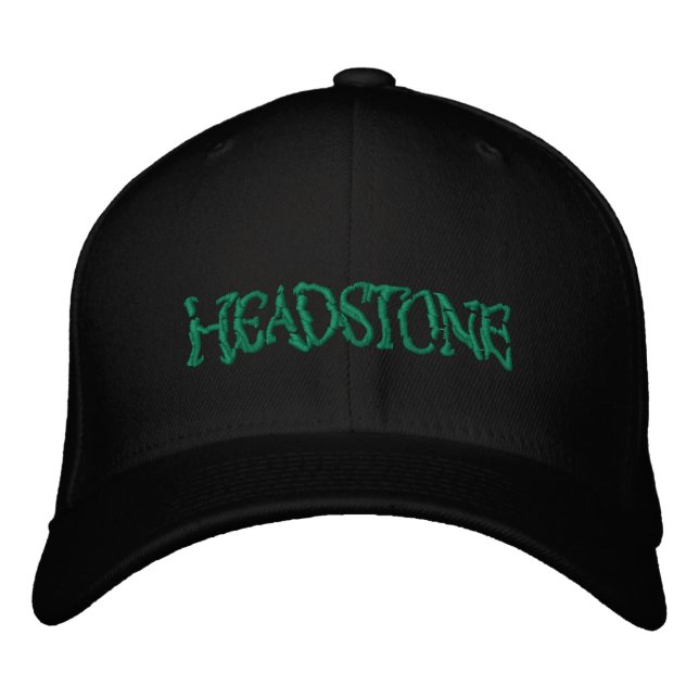HEADSTONE Green Logo Embroidered Baseball Cap (Front)