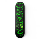 HEADSTONE Green Skull Logo Skateboard