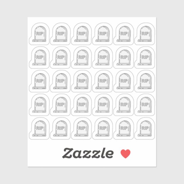 Headstone Tombstone Bujo Planner  Sticker (Sheet)