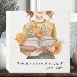Headstrong Girl Book Quote Wooden Box Sign