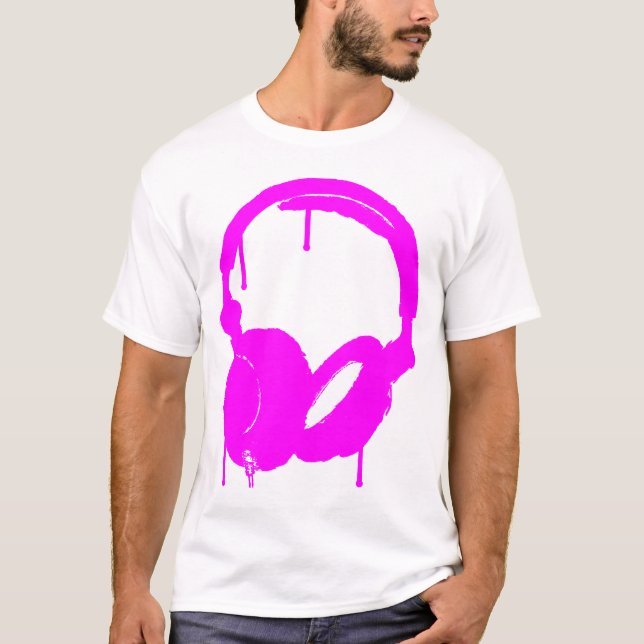 Headyphones, pink T-Shirt (Front)