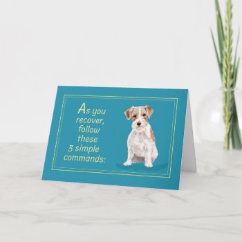 Heal And Get Well After Surgery Dog Jack Russell T Card by sandrarosecreations at Zazzle