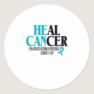 Heal Cancer Ovarian Cervical Classic Round Sticker