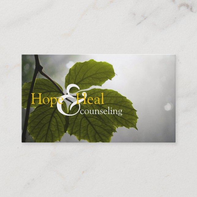 Heal Counseling Life Coach Therapy Therapist Business Card (Front)