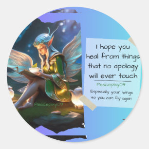 Heal from things apologizes can't touch classic round sticker