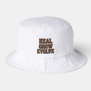 Heal Grow Evolve Puffy 3D White Hat