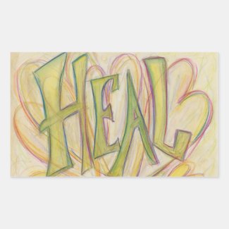 Heal Hearts Word Art Inspirational Decal Stickers