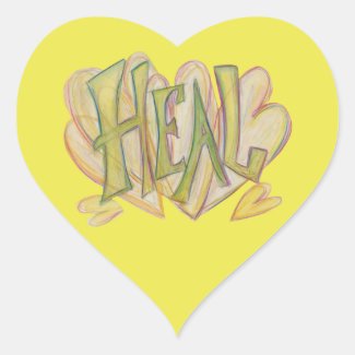 Heal Hearts Word Art Inspirational Sticker Decals