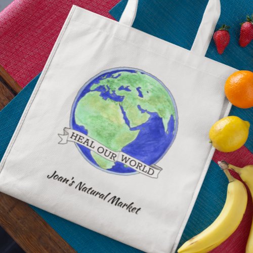 Heal Our World Global Concern Grocery Bag