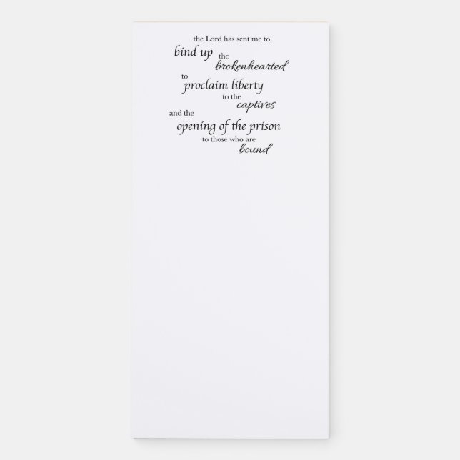 Heal the Brokenhearted Magnetic Notepad (Front)