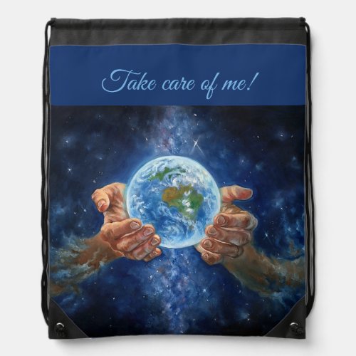 Heal the world protect Gaia Drawstring Bag
